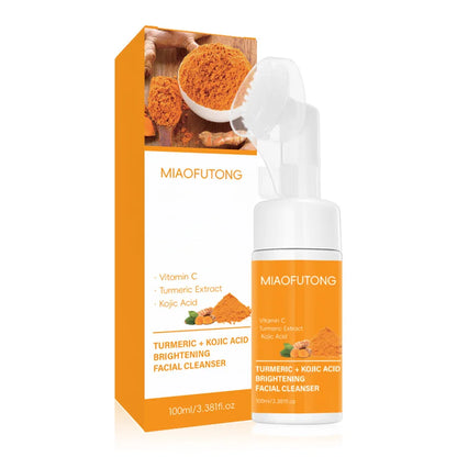 Transform Your Skin with Our Turmeric Cleanser & Soap Set - Powerful Kojic Acid Formula for Blackhead Elimination, Oil Control, and Acne Scar Reduction!