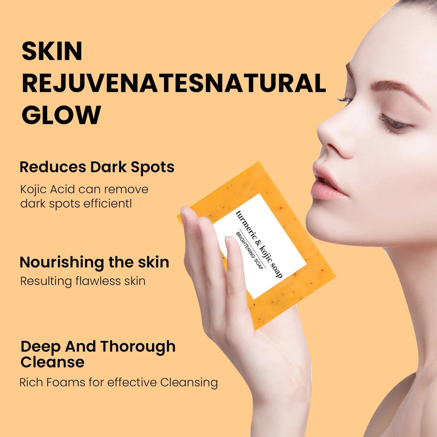 Transform Your Skin with Our Turmeric Cleanser & Soap Set - Powerful Kojic Acid Formula for Blackhead Elimination, Oil Control, and Acne Scar Reduction!